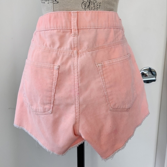 pink corduroy cutoff shorts - Picture 2 of 11